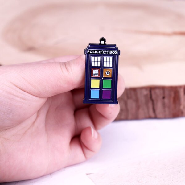 Rainbow Police Box Pin