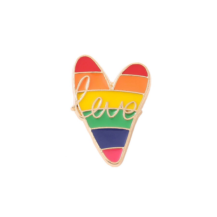 Love in  Hand-Drawing Rainbow Heart Pin