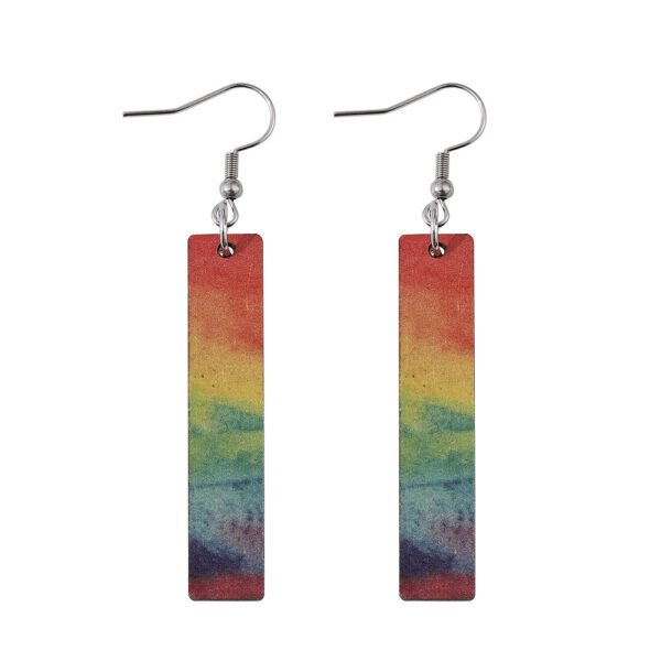 Abstract Rainbow Rectangle Earrings