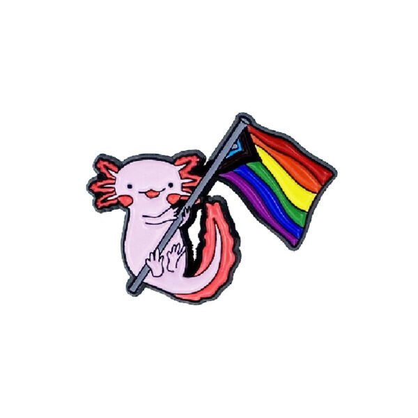 Axolotl Hold Progressive Flag Pin