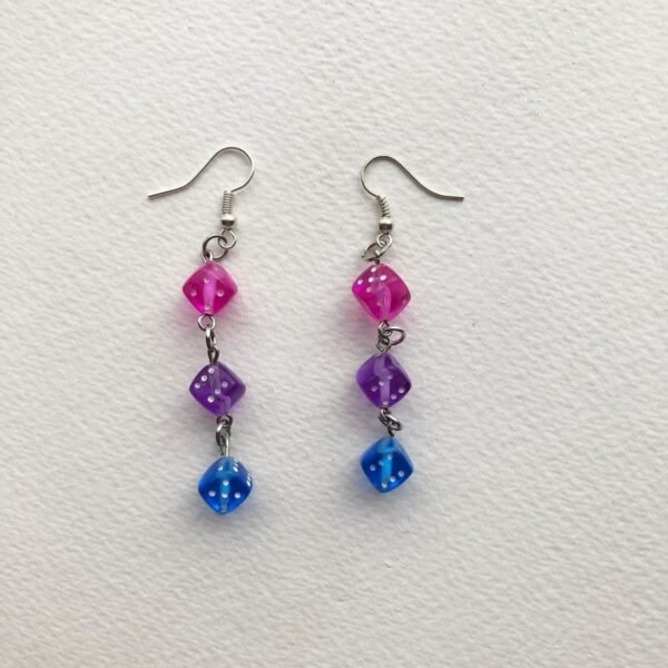Bisexual Dice Earrings
