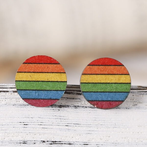 Circle Rainbow Stud Earrings