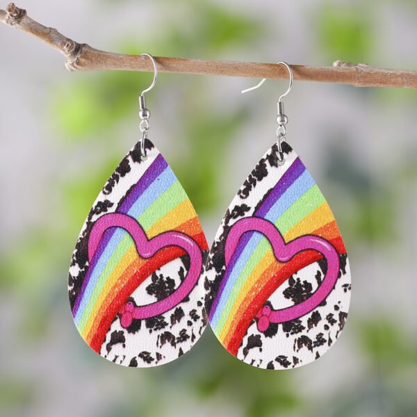 Cow Print Rainbow Earrings