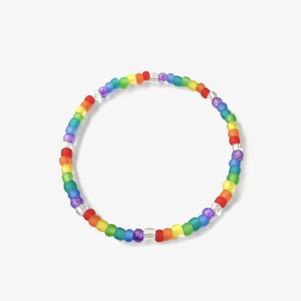 Frosted Rainbow And Transparent Bracelet