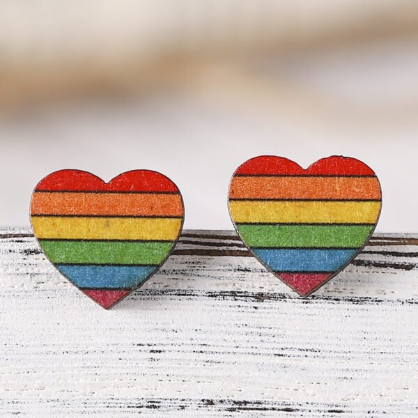 Heart Rainbow Stud Earrings