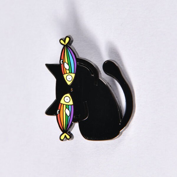 Naughty Cat With Fish Pin