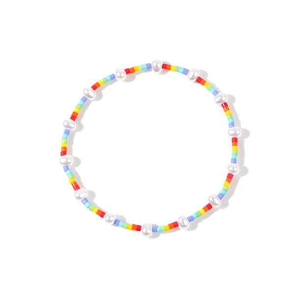 Seed Bead And Perl Rainbow Bracelet