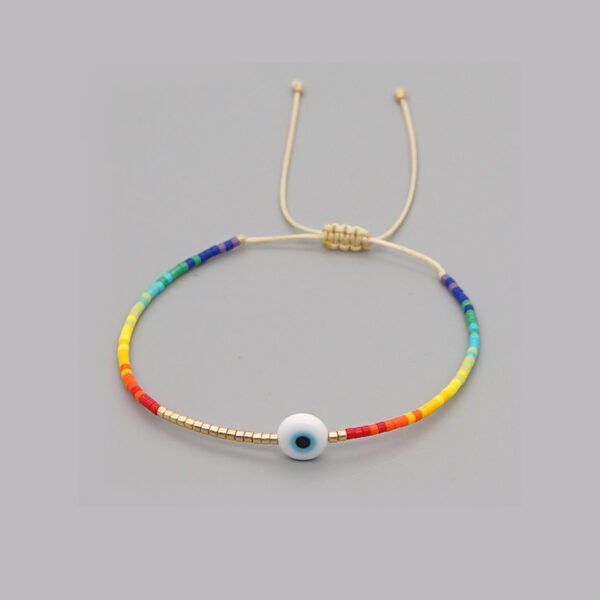 Seed Bead Gold Rainbow Bracelet