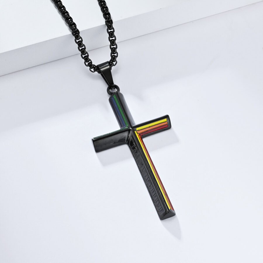 Take Me To Church Rainbow Cross Necklace - Image 5