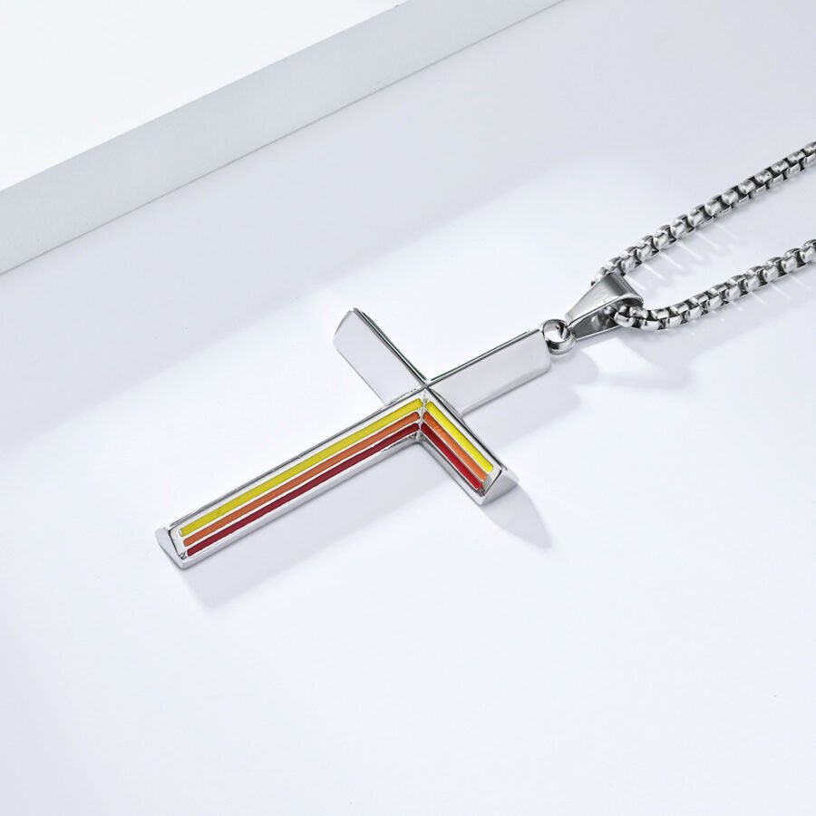 Take Me To Church Rainbow Cross Necklace - Image 6
