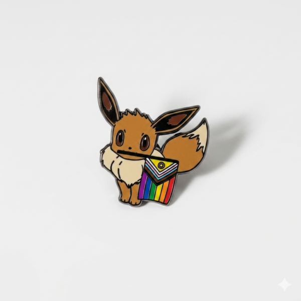 Eevee Inclusive Flag Pride Pin