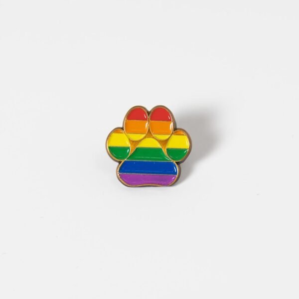 Puppy Paw Rainbow Pin – LGBT+ Dog Lover Gift