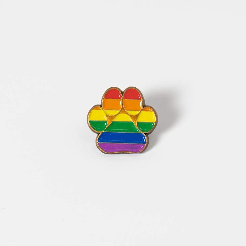 Puppy Paw Rainbow Pin – LGBT+ Dog Lover Gift