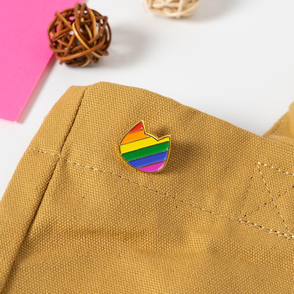 Cat Rainbow Silhouette Pin - Image 2